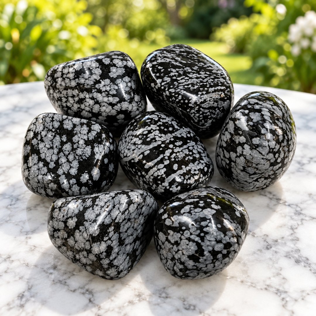Tumble Stone Jumbo | Snowflake Obsidian | Carpe Diem With Remi
