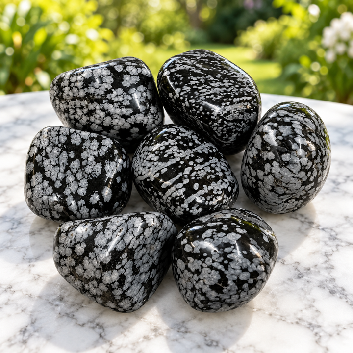 Tumble Stone Jumbo | Snowflake Obsidian | Carpe Diem With Remi