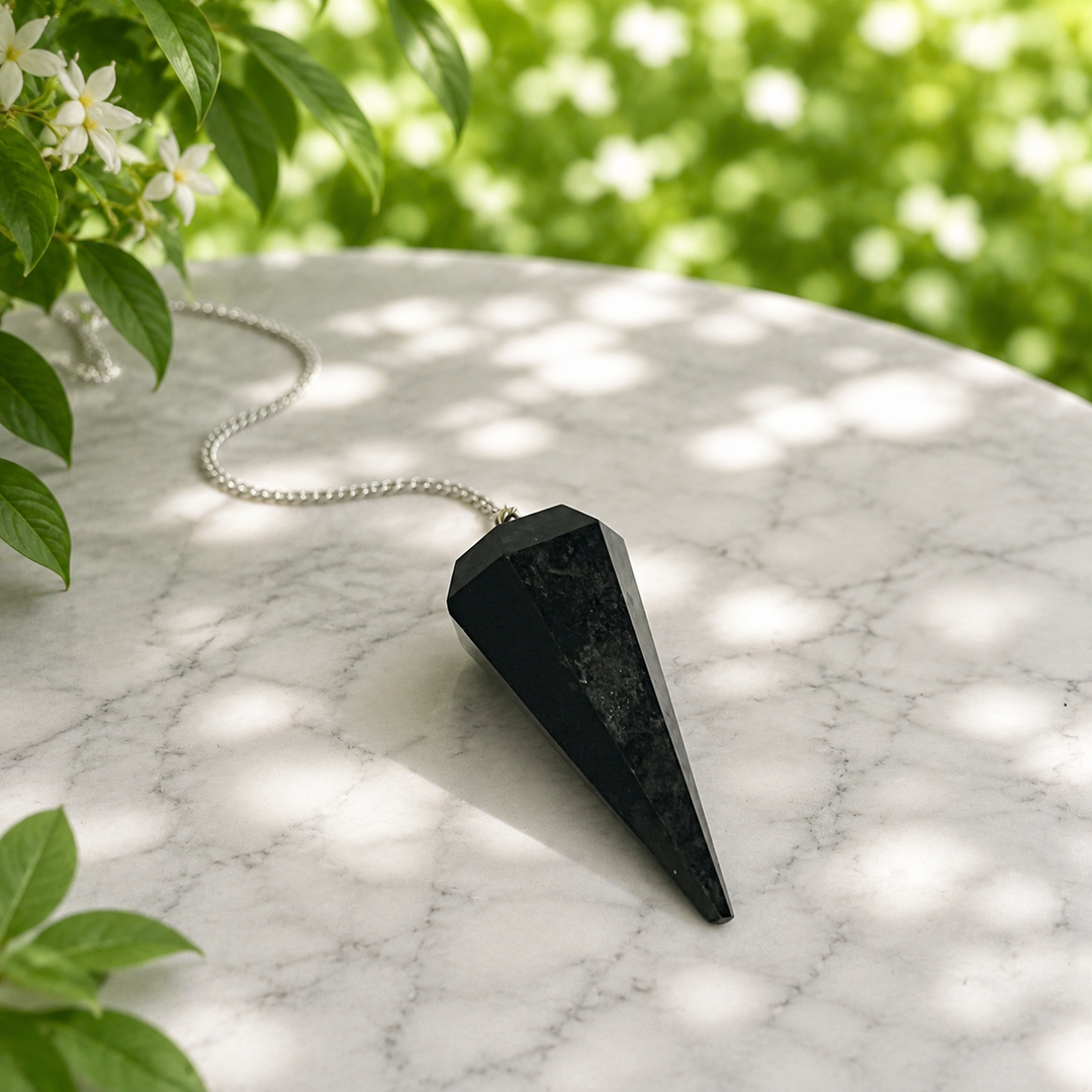 Pendulum Black Tourmaline Six Sided 5.1 cm