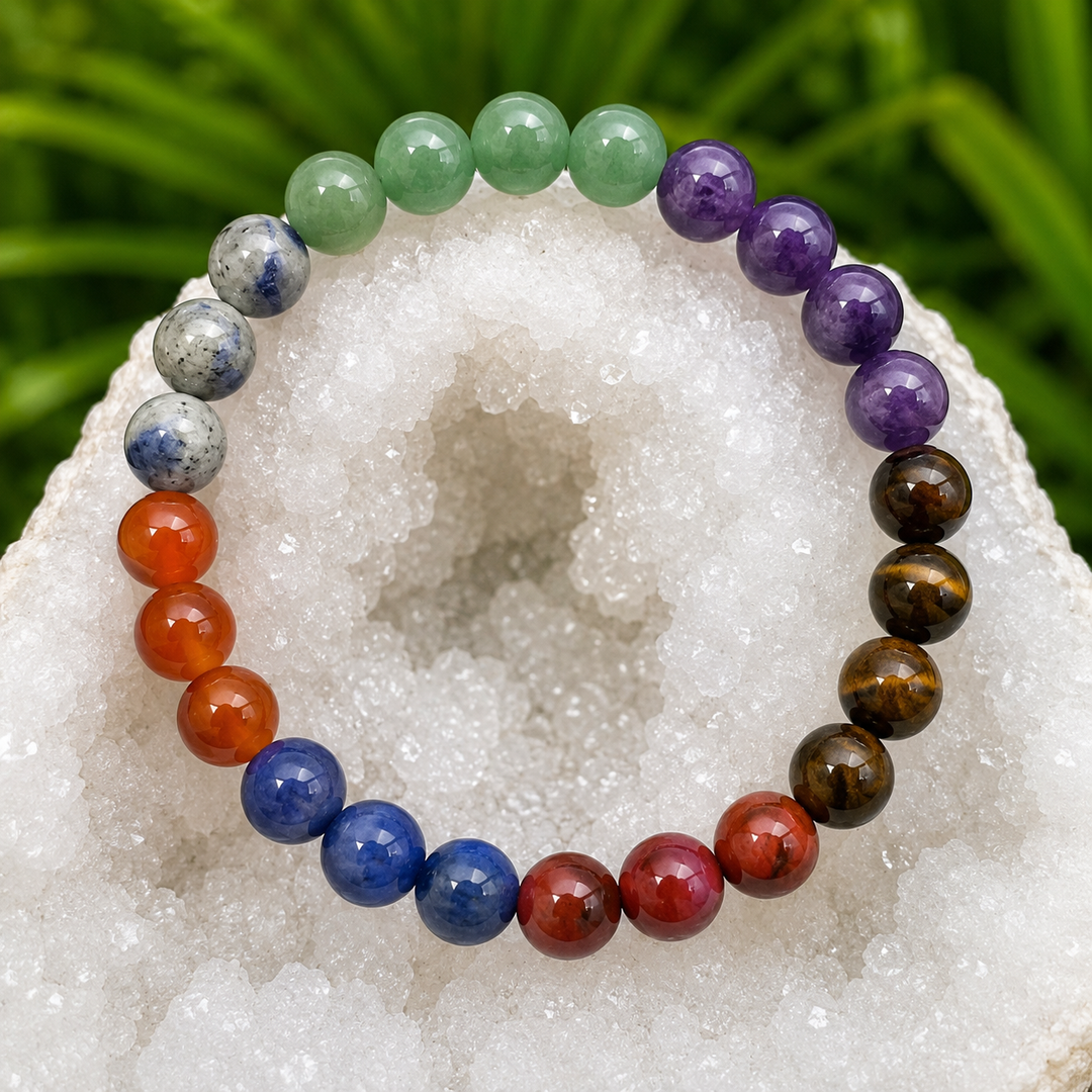 Bracelet Seven Chakra 8mm Beads