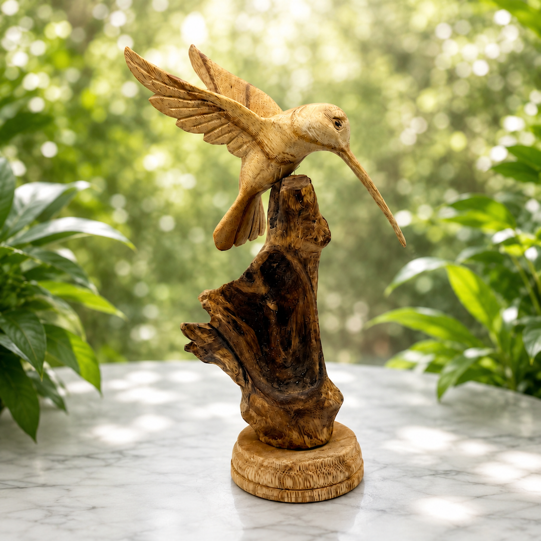 Driftwood Hummingbird Statue 12 cm