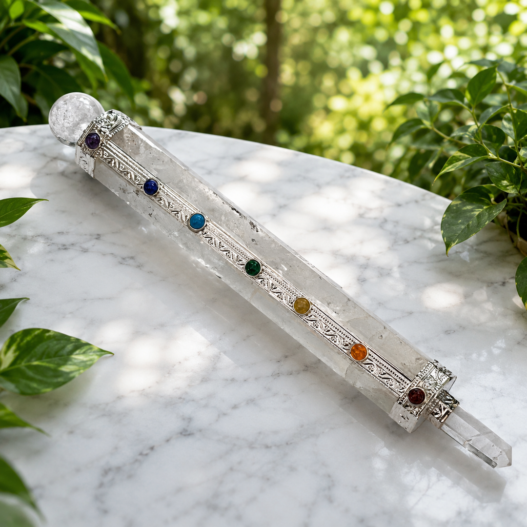 Wand Clear Quartz Chakra 21 cm