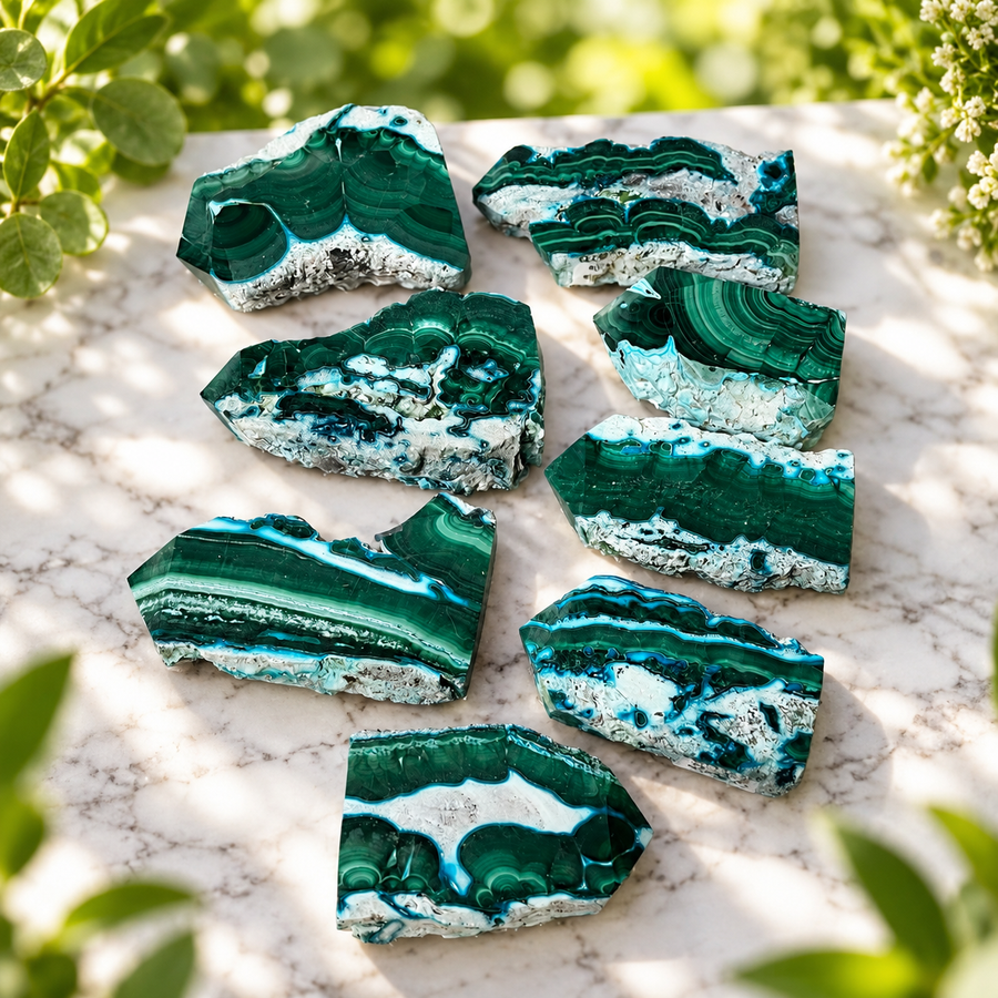Point Chrysocolla Malachite Semi-Raw | Carpe Diem With Remi