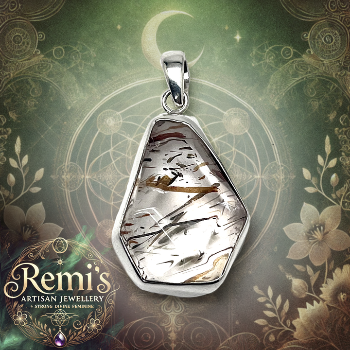 Pendant Black Gold Rutile 4.4 cm