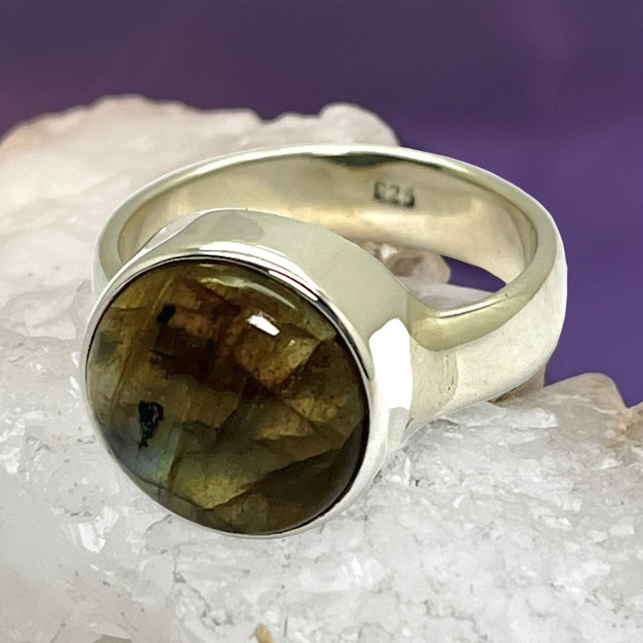 Ring Labradorite Round 1.3 cm
