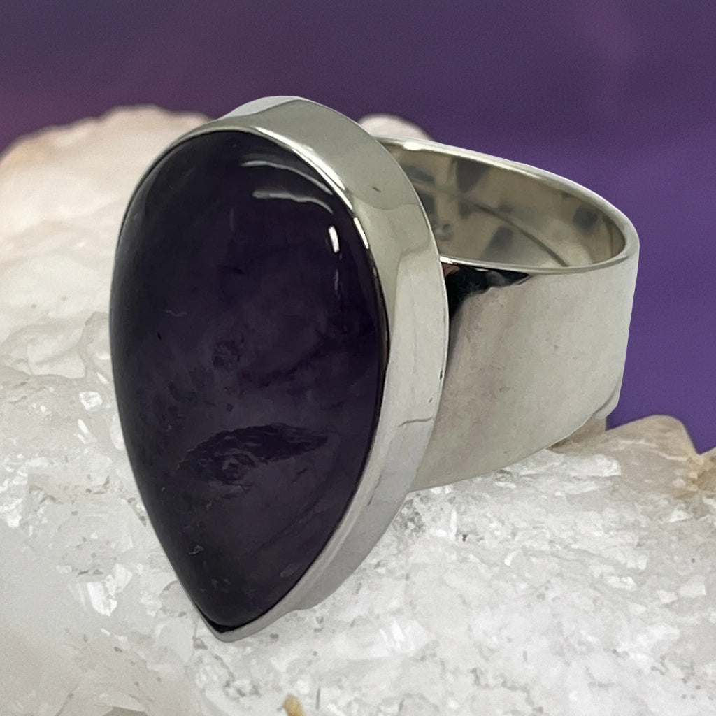 Ring Amethyst Teardrop 2.5 cm