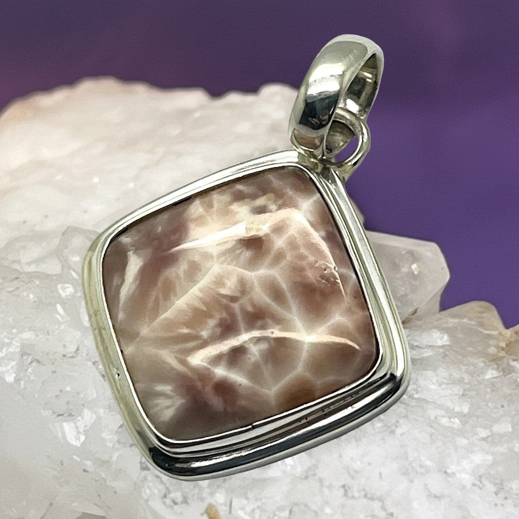 Pendant Pink Larimar Diamond 3.5 cm
