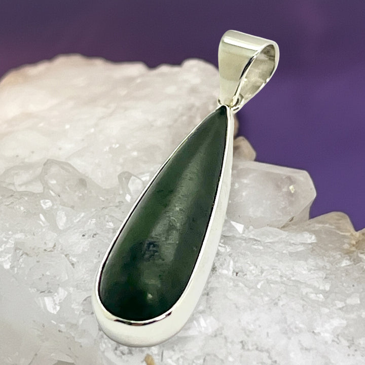 Pendant Green Jade Teardrop 4.7 cm