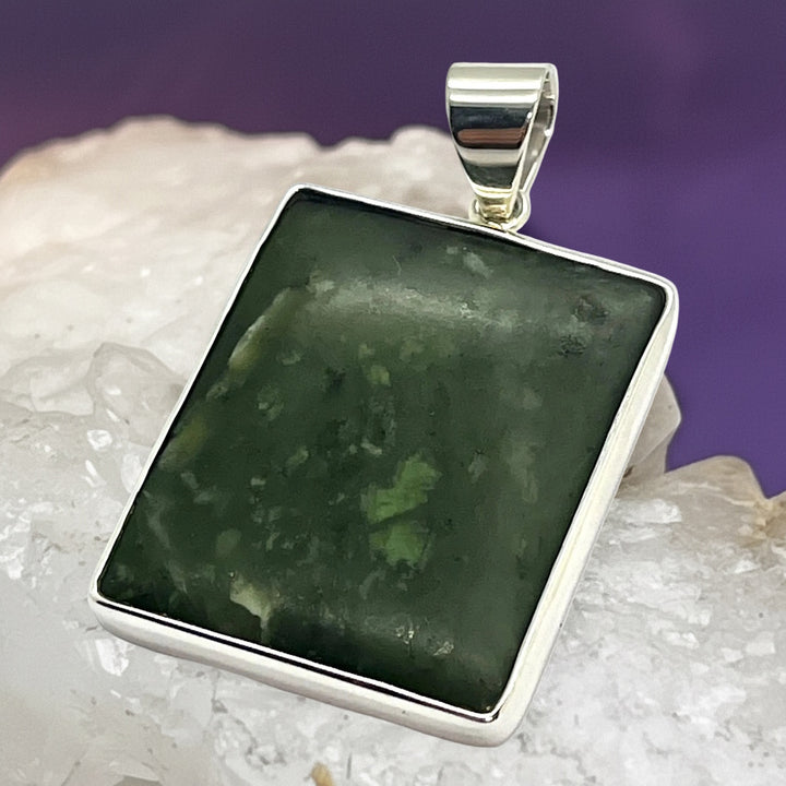 Pendant Green Jade Rectangle – 4.3 cm