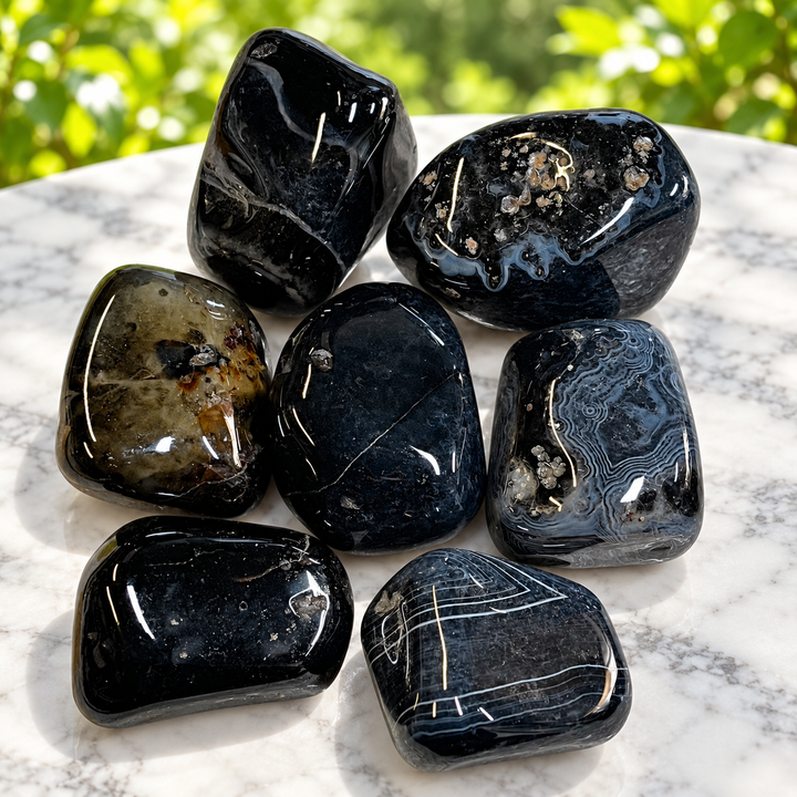 Tumble Stone Jumbo | Black Agate | Carpe Diem With Remi