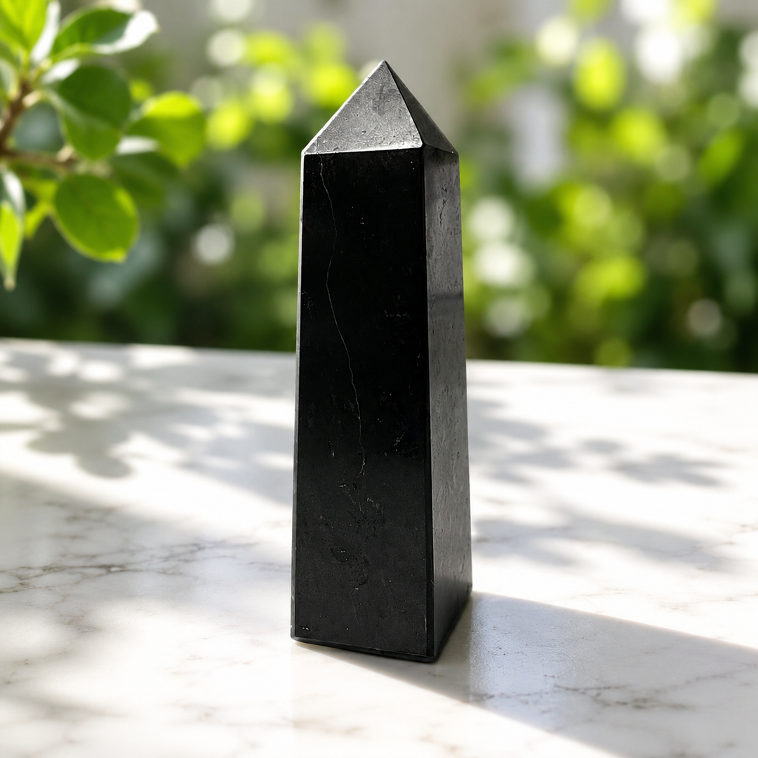 Tower Black Tourmaline 4 Sided 14 cm