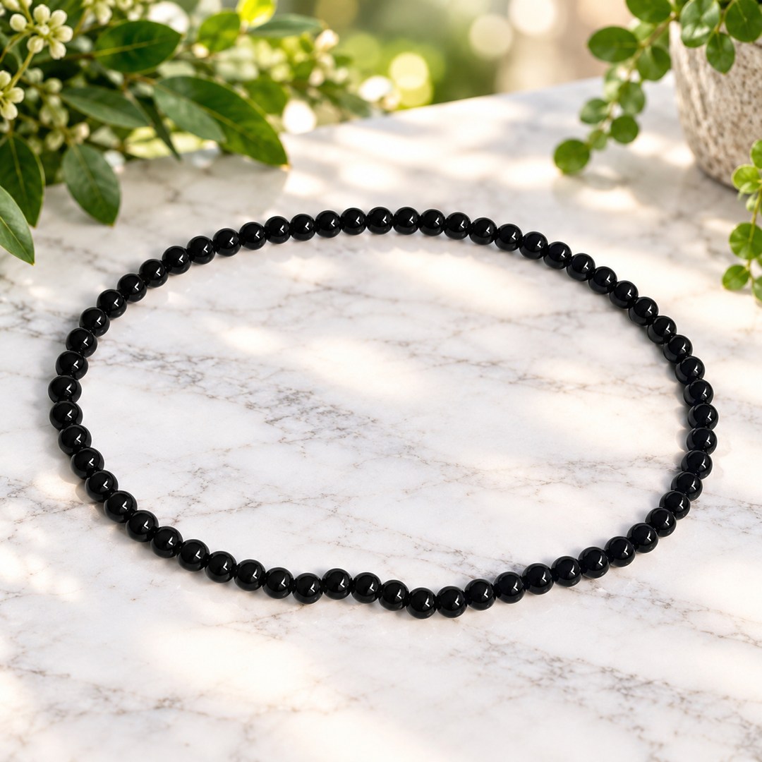 Necklace Black Tourmaline 8 mm Bead