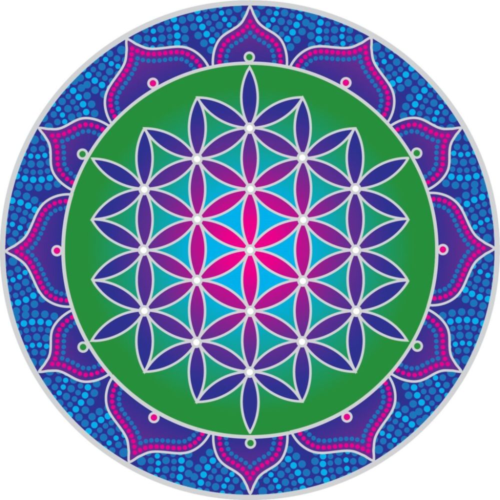 Sticker Sunseal Flower of Life Mandala