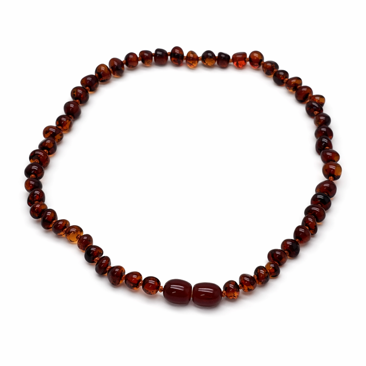 Amber Baby Necklace Dark Cognac 30 cm