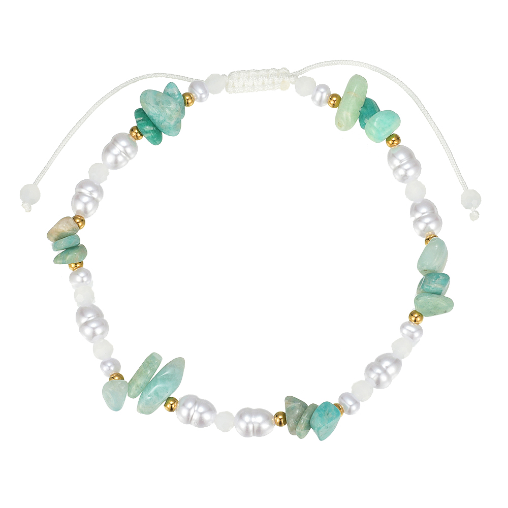 Anklet Amazonite Chip and Pearl