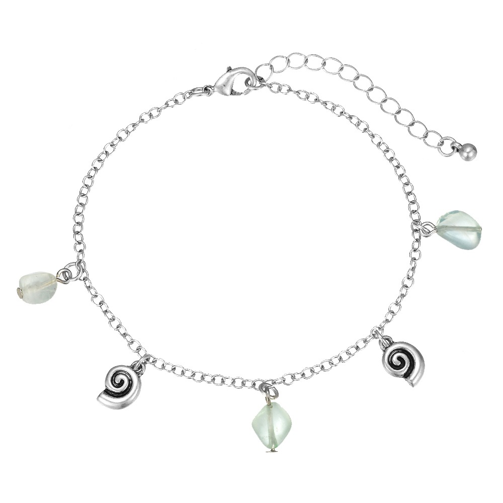Anklet Chain with Fluorite Chips