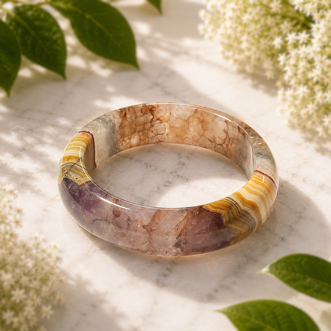 Bangle Amethyst and Crazy Lace Agate - Instore Only