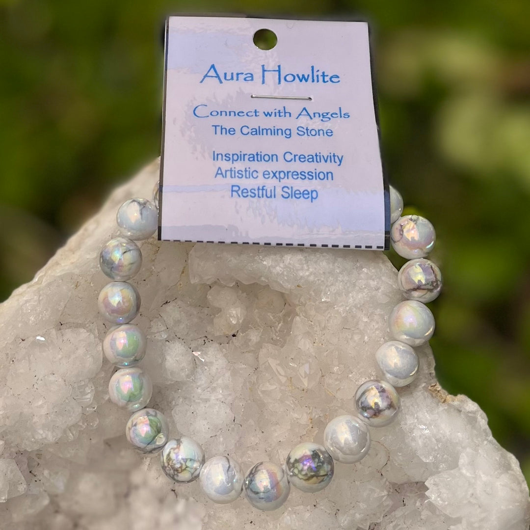 Bracelet Aura Howlite Beads 8mm
