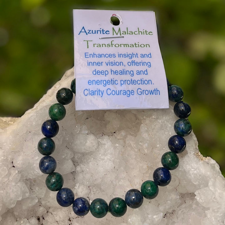 Bracelet Azurite Malachite 8 mm Beads