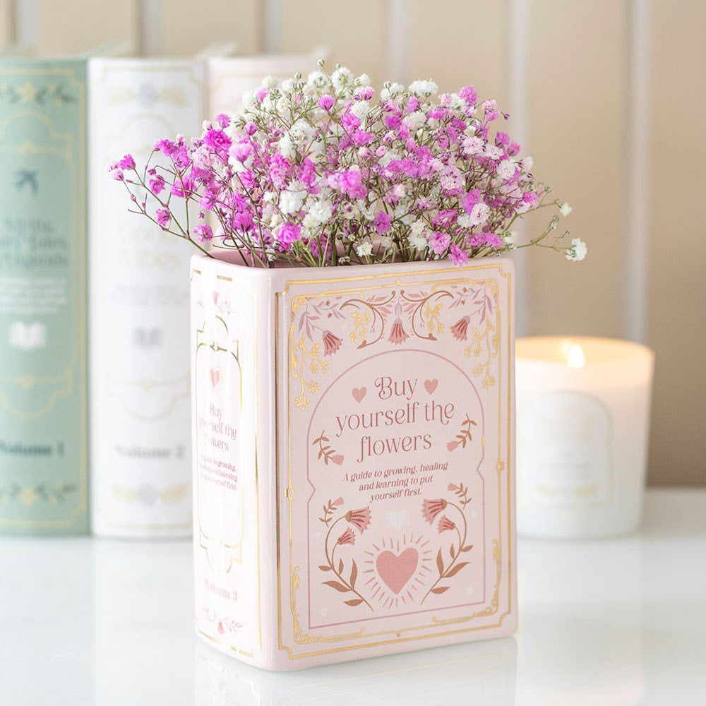 Vase Pink Book Flowers 14.5 cm