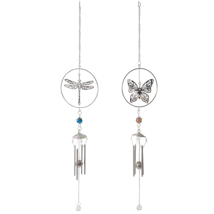 Windchime Butterfly Silver Hanging 80 cm | Carpe Diem With Remi