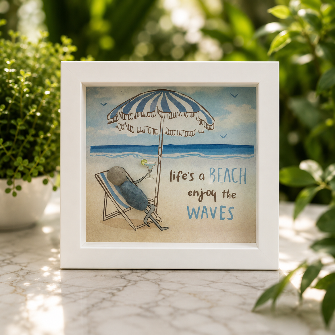 Plaque Rock Person Life's A Beach 15 cm - Instore Only