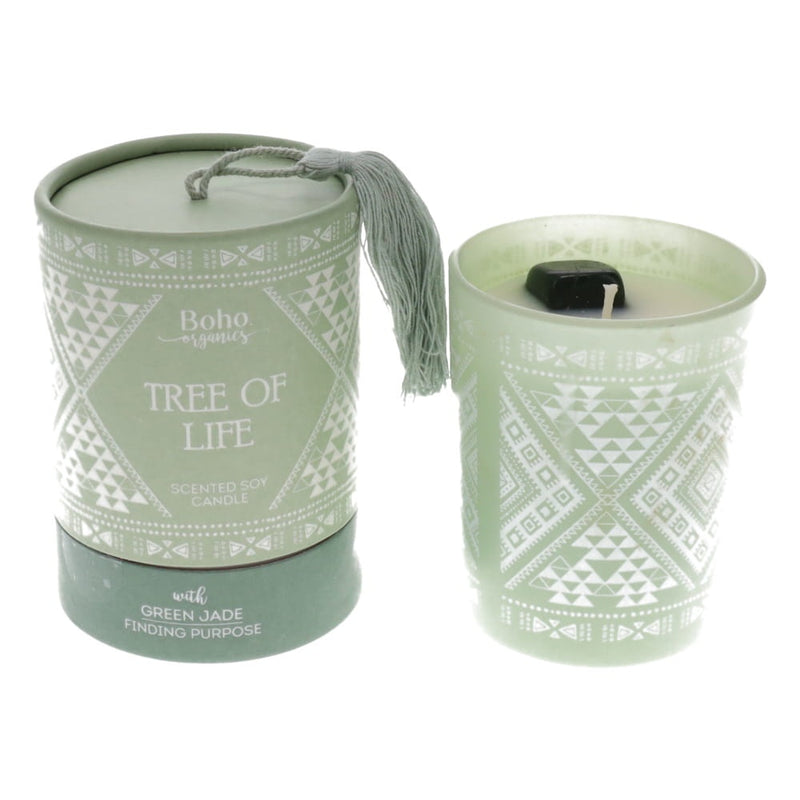 Candle Boho Tree of Life Green Jade Special Price