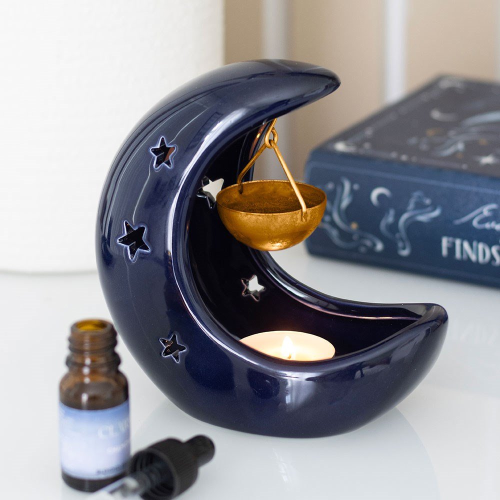 Oil Burner Blue Crescent Moon