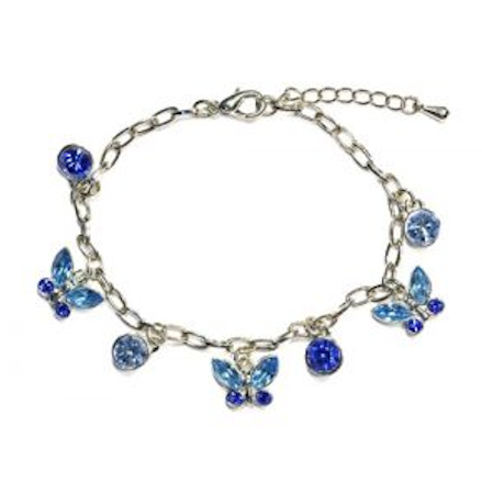 Bracelet Butterfly Blue Crystal