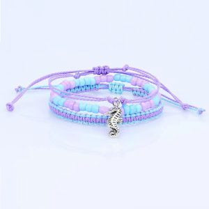 Bracelet Purple and Aqua Mini Beads Set