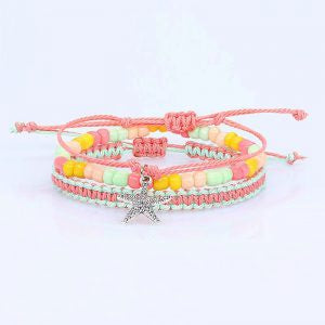 Bracelet Pastel Beads with Starfish Set of 3