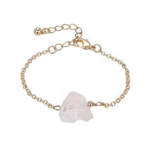 Bracelet Rose Quartz Raw Gold Plated | Carpe Diem With Remi