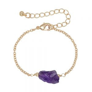 Bracelet Amethyst Raw Gold Plated | Carpe Diem With Remi
