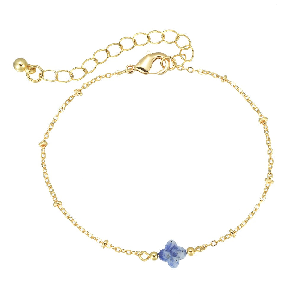 Bracelet Sodalite Clover Gold