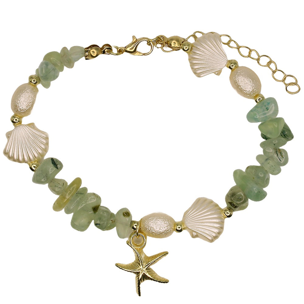 Bracelet Green Chip with Sea Charms
