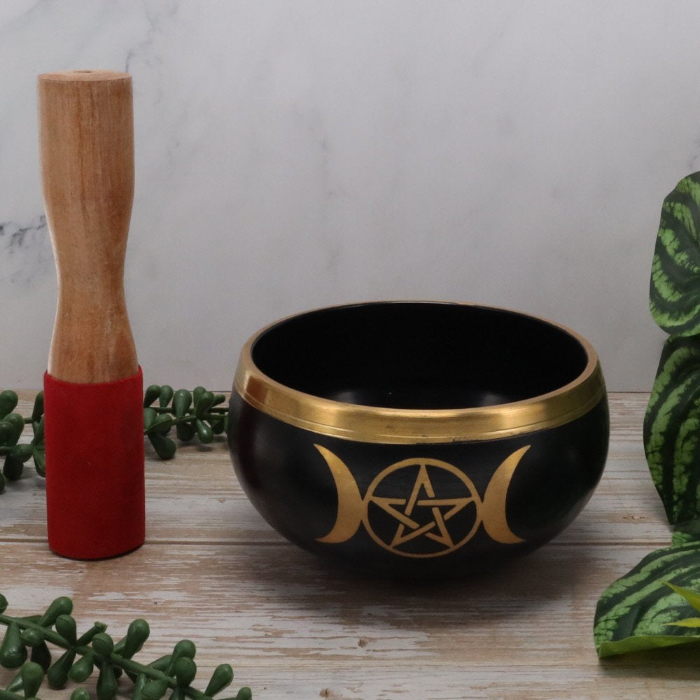 Brass Singing Bowl Triple Moon 11 cm - Instore Only