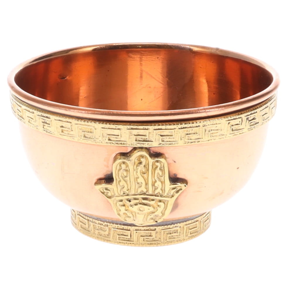 Offering Bowl Copper Hamsa Hand 8 cm