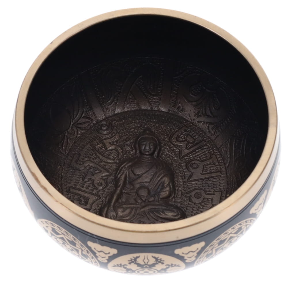 Singing Bowl Brass Buddha Black 12 cm - Instore Only