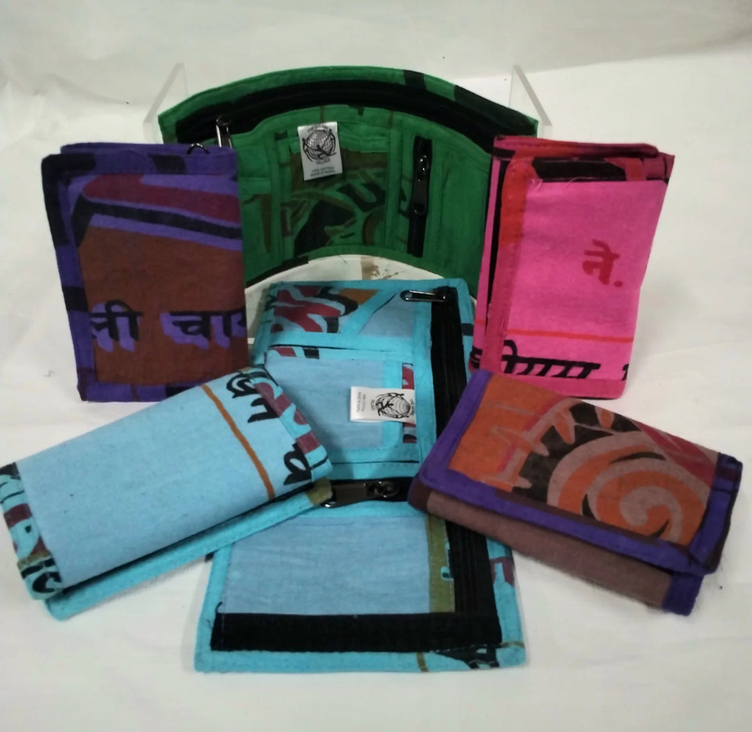 Wallet Recycled Rice Bags Velcro
