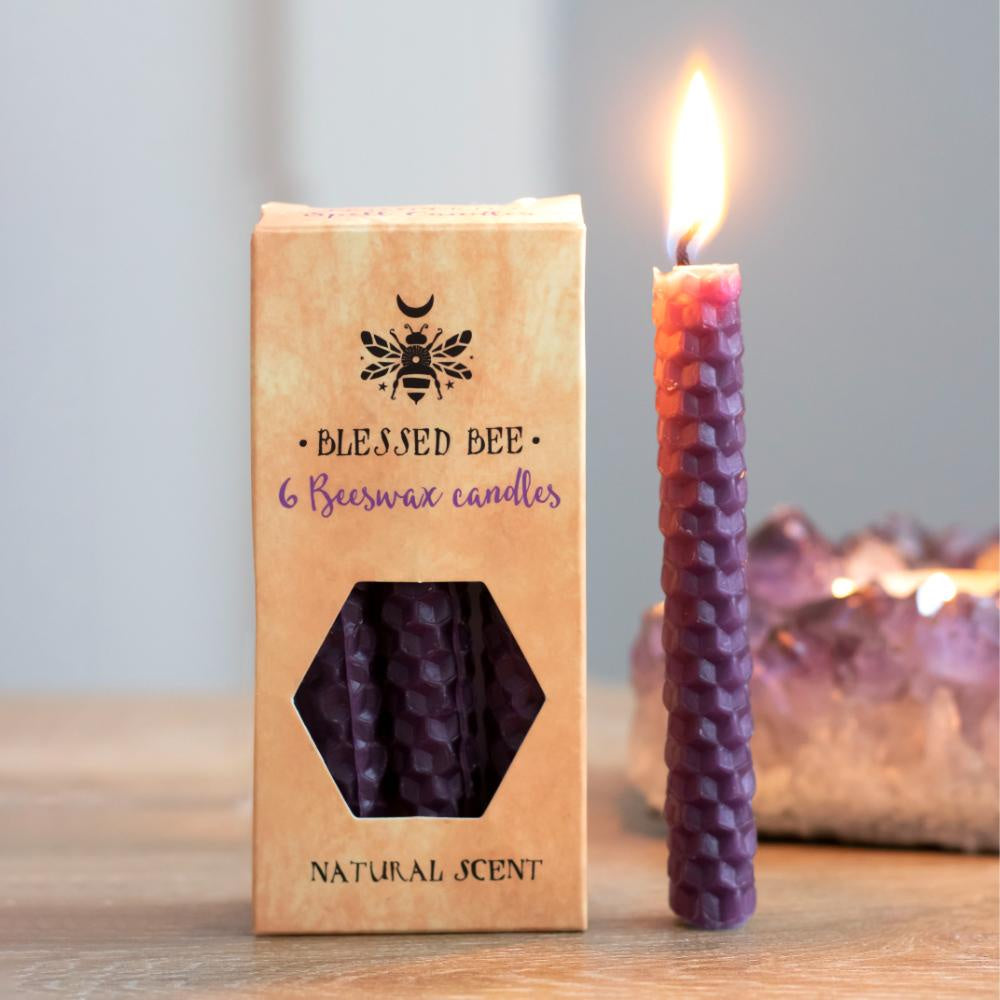 Candle Beeswax Purple Box 6 Spell