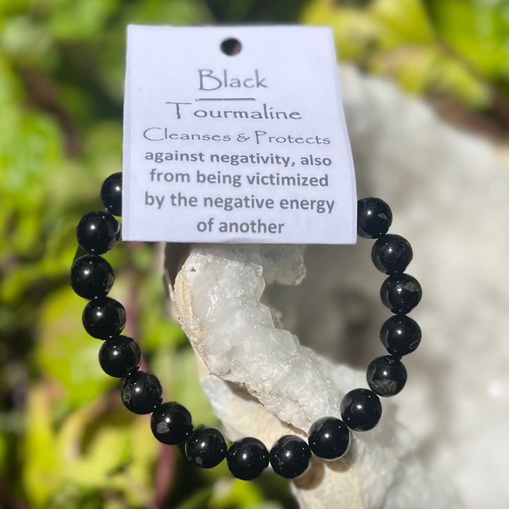 Bracelet Black Tourmaline 8 mm Beads