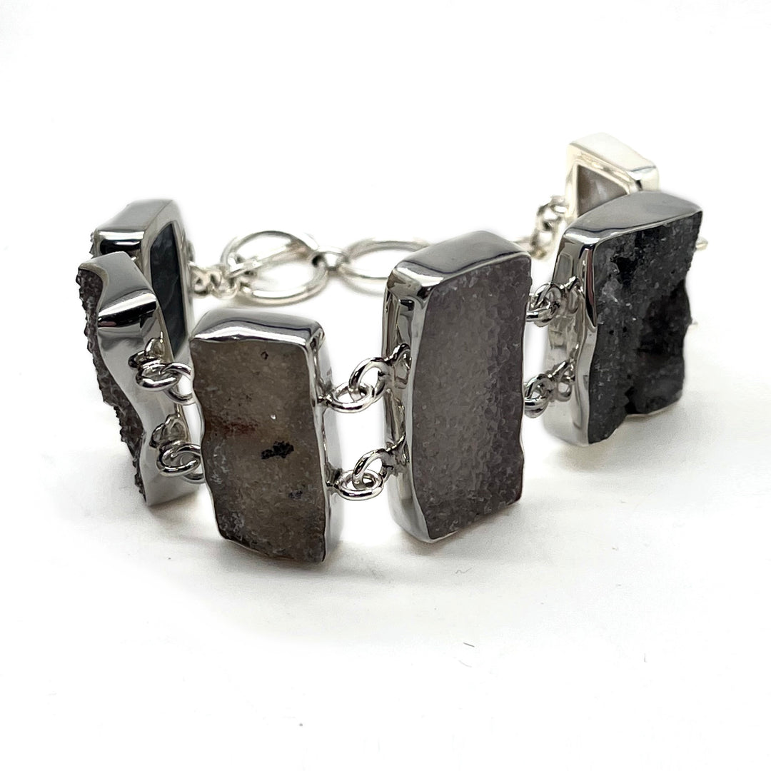 Bracelet Druzy Quartz with Black Tourmaline