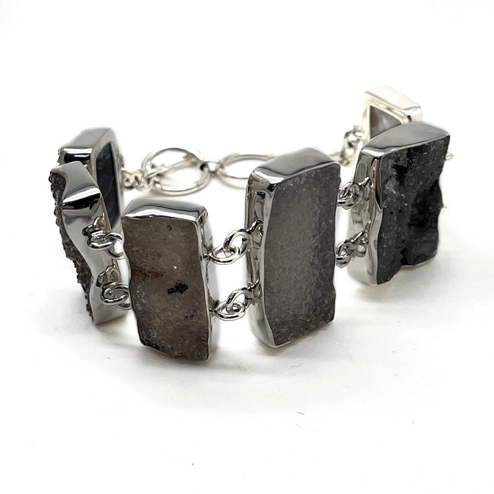 Bracelet Druzy Quartz with Black Tourmaline