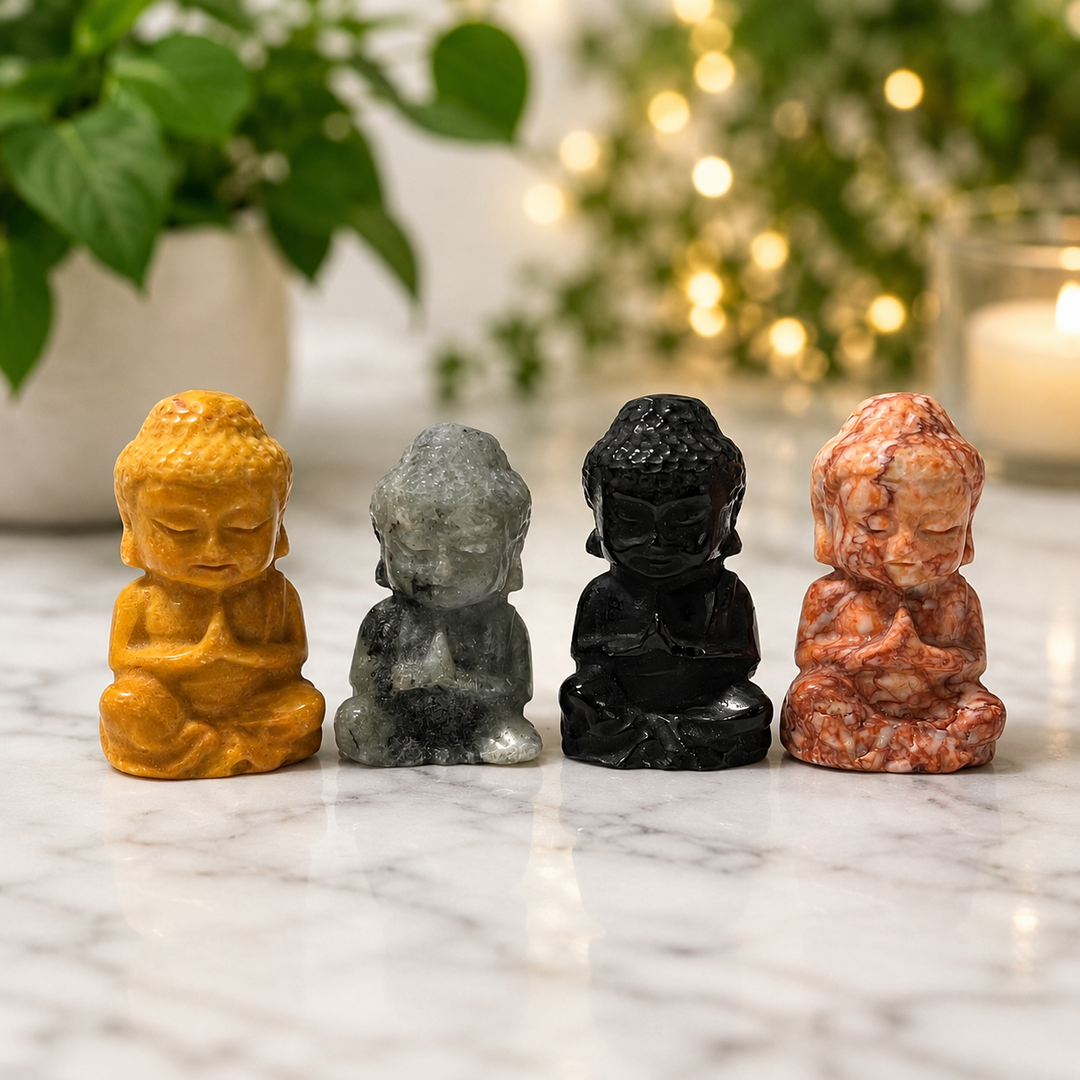 Buddha Praying Mini Crystal Carving