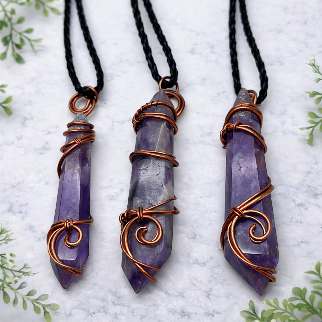 Necklace Amethyst Point on Copper South Africa