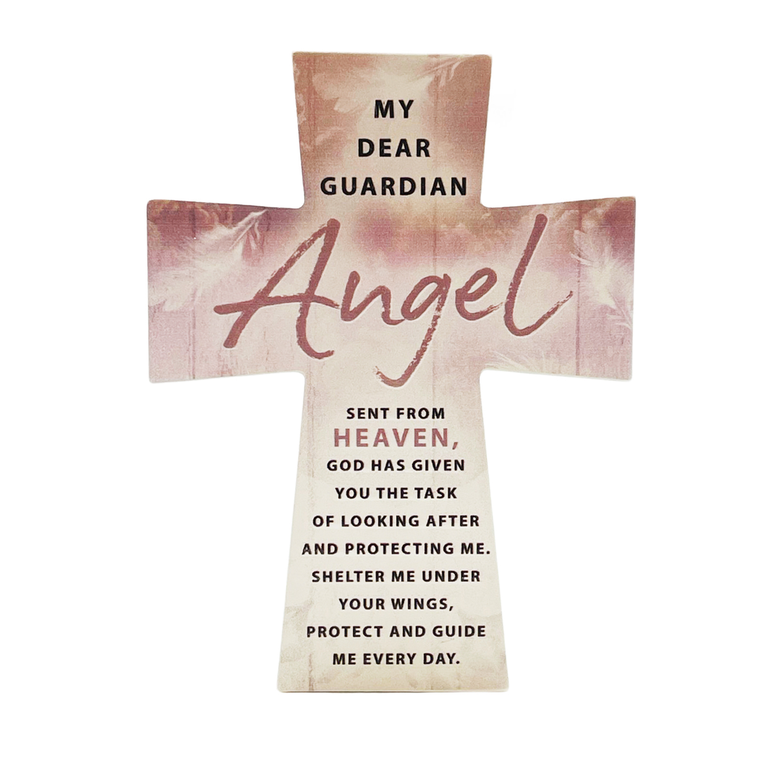 Cross Ceramic Guardian Angel 10 cm