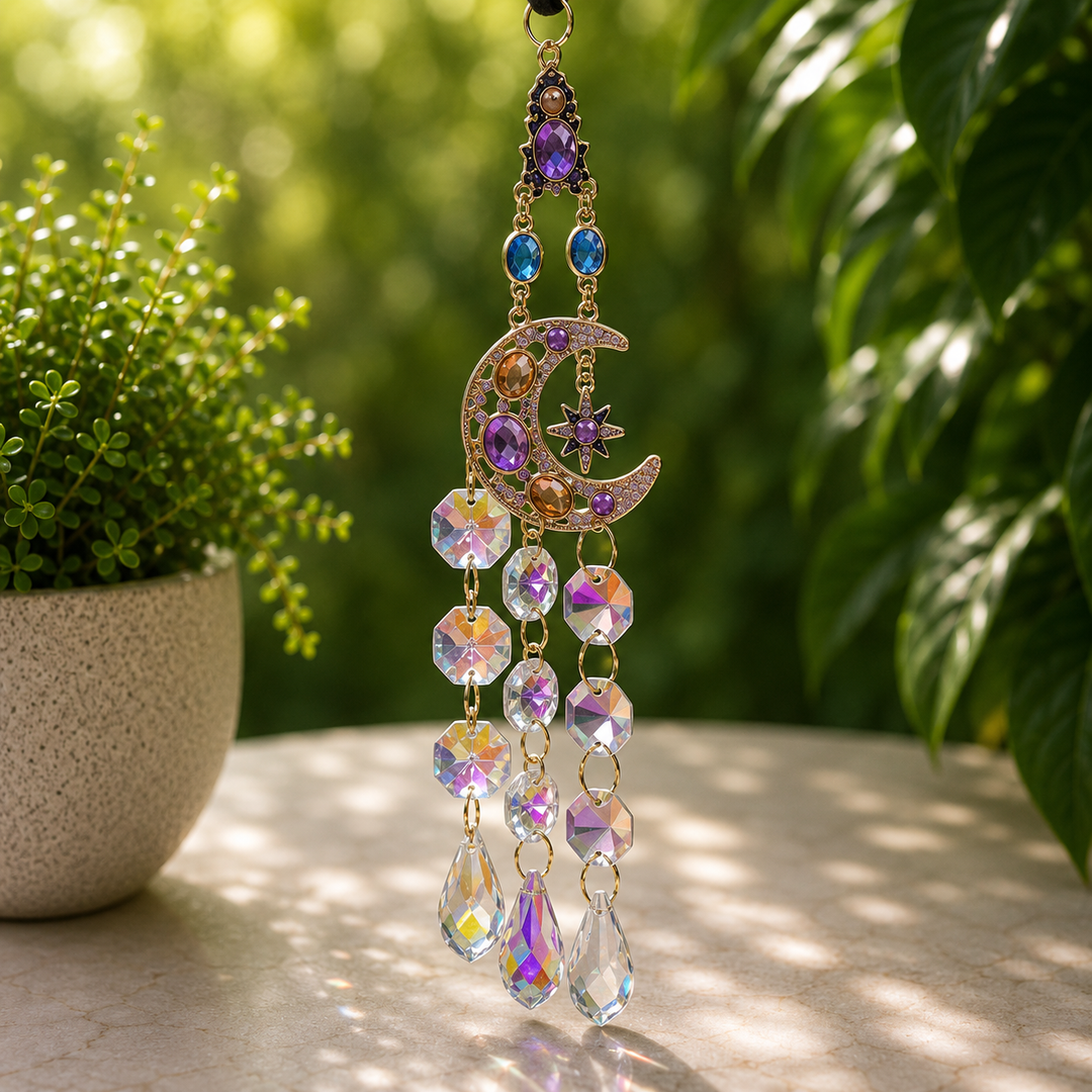 Suncatcher Moon with Crystals 21 cm