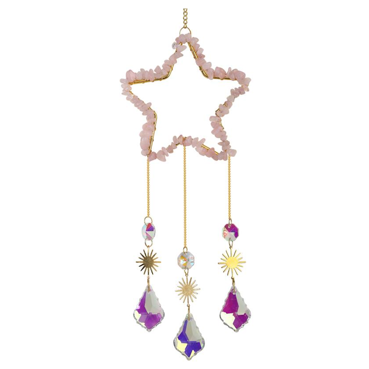 Suncatcher Rose Quartz Star 40 cm