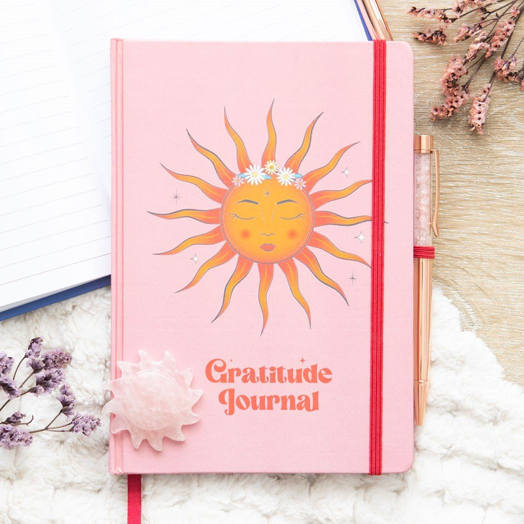 Journal The Sun with Rose Quartz Pen