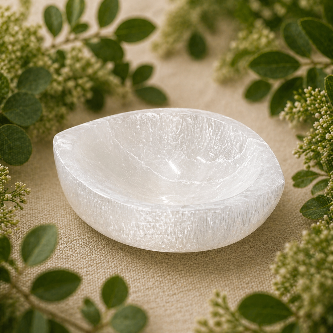 Bowl Selenite Evil Eye of Protection 6cm - Instore Only | Carpe Diem With Remi